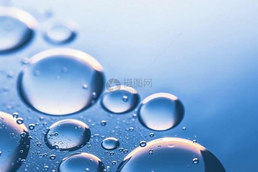 透明气泡水散焦背景图片
