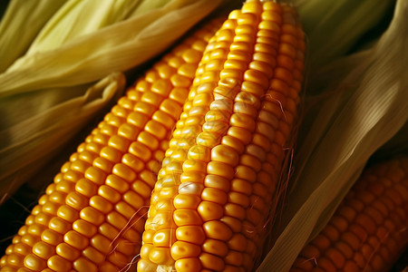 新鲜收获的玉米背景图片