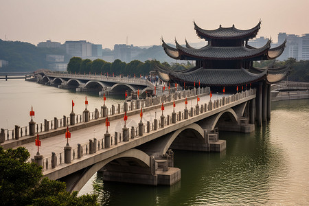 广济大桥建筑背景