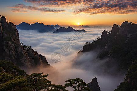 群山风景区的云海景观图片