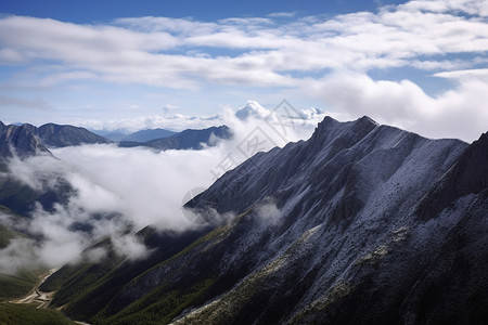 阿坝雪山的美丽景色高清图片