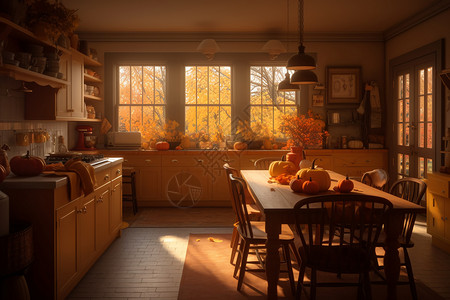 暖色装修田园风的家居厨房设计图片