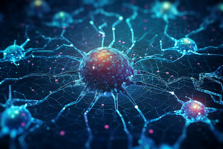 科学节点错综复杂人工智能的神经网络设计图片