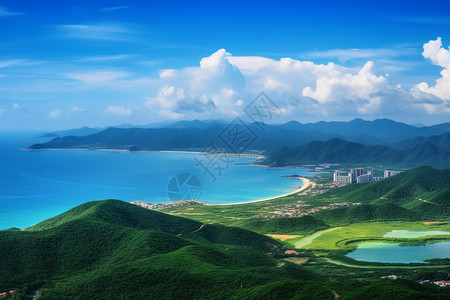 美丽的岛屿山脉背景图片