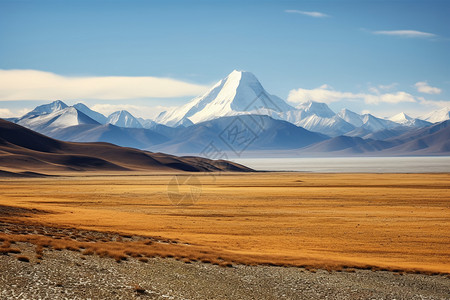 高海拔西藏的美丽风景背景图片