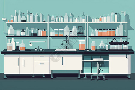 科学器皿各种实验室用品插画