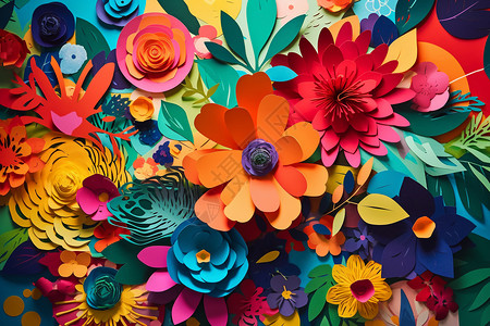 五颜六色的花朵美丽鲜艳的花朵设计图片