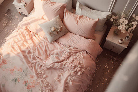 少女房间梦幻少女的粉色卧室设计图片