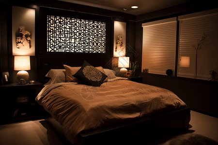 禅意设计宁静灯光的卧室设计图片