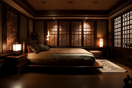 禅意设计复古的卧室装修设计图片