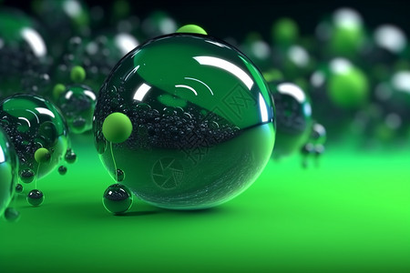 绿色玻璃球背景背景图片