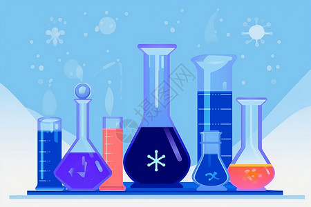 烧杯化学概念插图背景图片