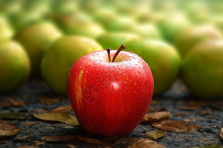 新鲜的红苹果背景图片