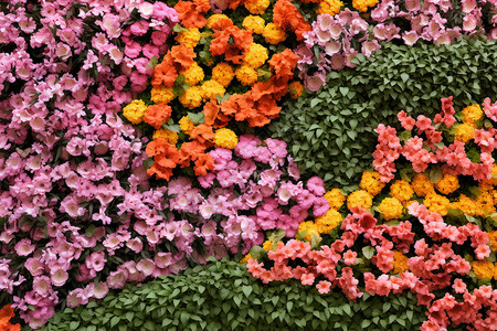 彩色的鲜花墙背景图片