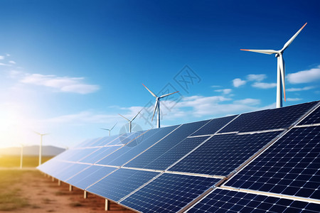 风力电站太阳能电池板设计图片