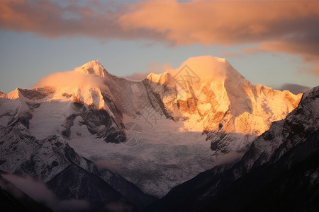 雪山的唯美风景背景图片