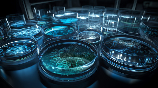 实验室培养皿中的细菌图片