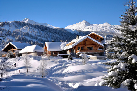 欧洲的雪山图片