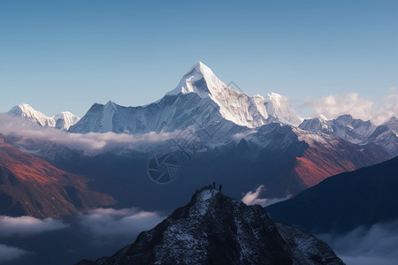 喜马拉雅山顶高清图片