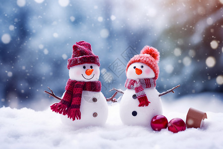 棉花糖装饰圣诞节雪人设计图片