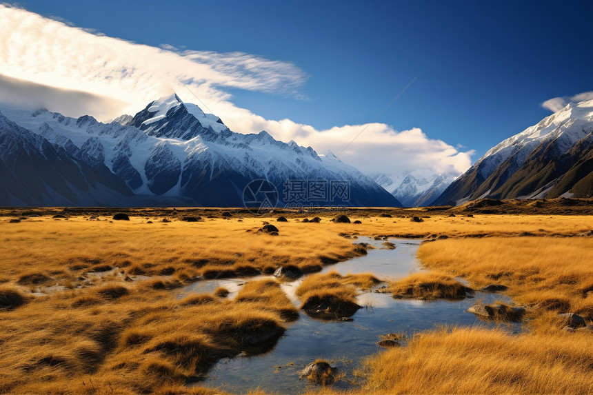 库克山秋天的风景图片