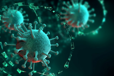聚源3d渲染医学背景低聚病毒设计图片