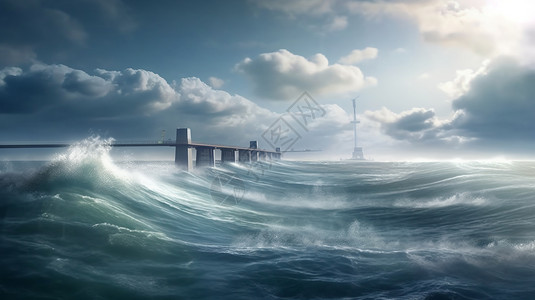 未来海上潮汐发电厂图片