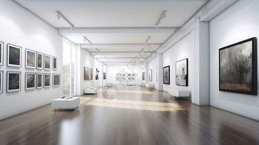 画展背景大型的艺术画廊设计图片