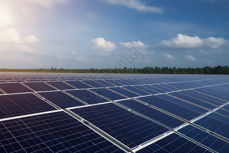 多晶硅田野中的太阳能发电厂设计图片