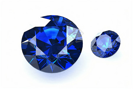 钻石璀璨两个圆形的蓝宝石设计图片