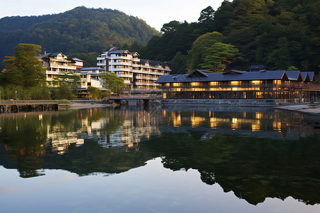 山区的楼房山区夜景高清图片