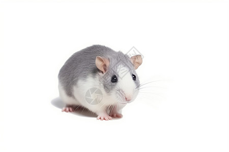 白色背景上的灰色豚鼠背景图片