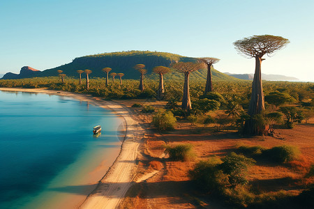 非洲马达加斯加旅行岛屿背景图片