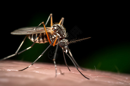 夏天的蚊子一只吸血蚊子高清图片