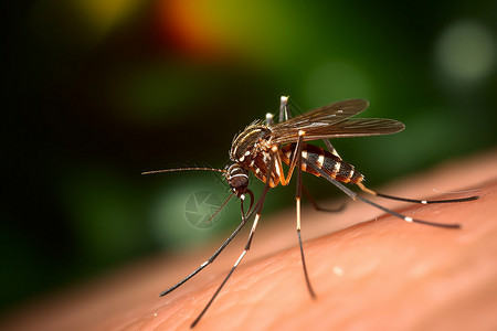 讨厌的蚊子吸血飞行高清图片