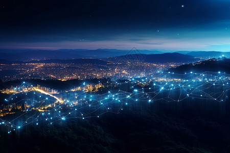 数据传输联通的城市高清图片