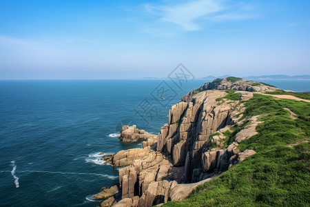海边的悬崖蔚蓝海边风光高清图片