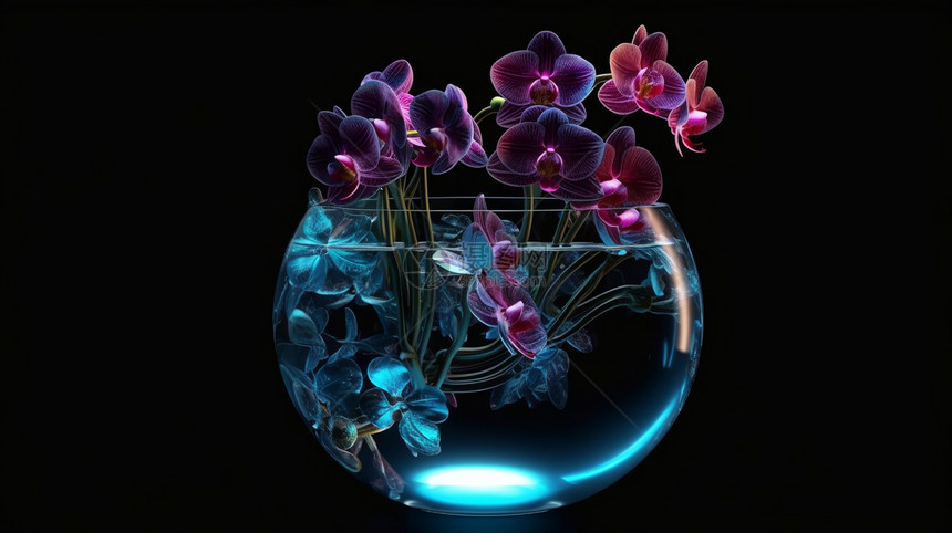 未来的玻璃花瓶图片