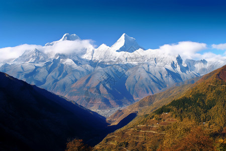 娘娘山云南卡瓦格波风光背景