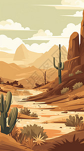 沙漠景观风景背景图片