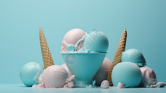 冰冰凉凉的冰淇淋背景图片