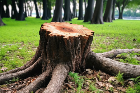 公园的树木木材原料高清图片