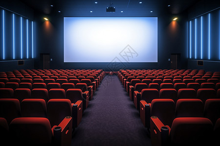 电影屏幕宽敞的电影院背景