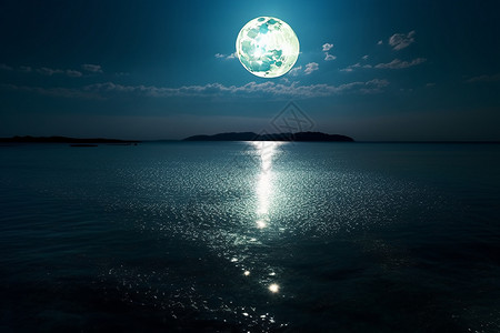 月光下的湖面背景