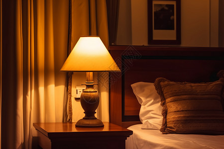 卧室灯具床头温暖的台灯设计图片