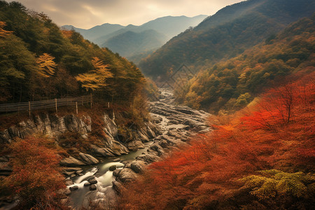 秋天山川景色背景图片