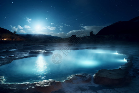 热月地热池的特写镜头设计图片