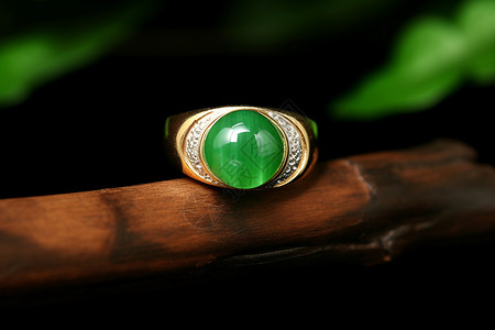 玉石戒指全绿翡翠戒指背景
