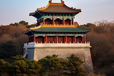 佛教山水素材旅游景点的建筑背景