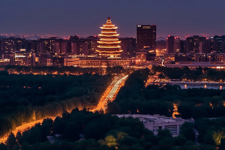 夜晚的城市背景图片